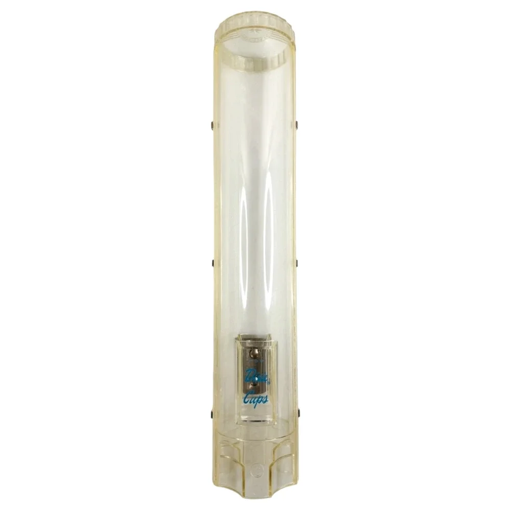 Vintage Dixie Cups Dispenser Wall Mount Acrylic Tube for 44 37 Clear 18.5